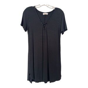 Ava Sky Criss Cross T-Shirt Dress, Small, Black